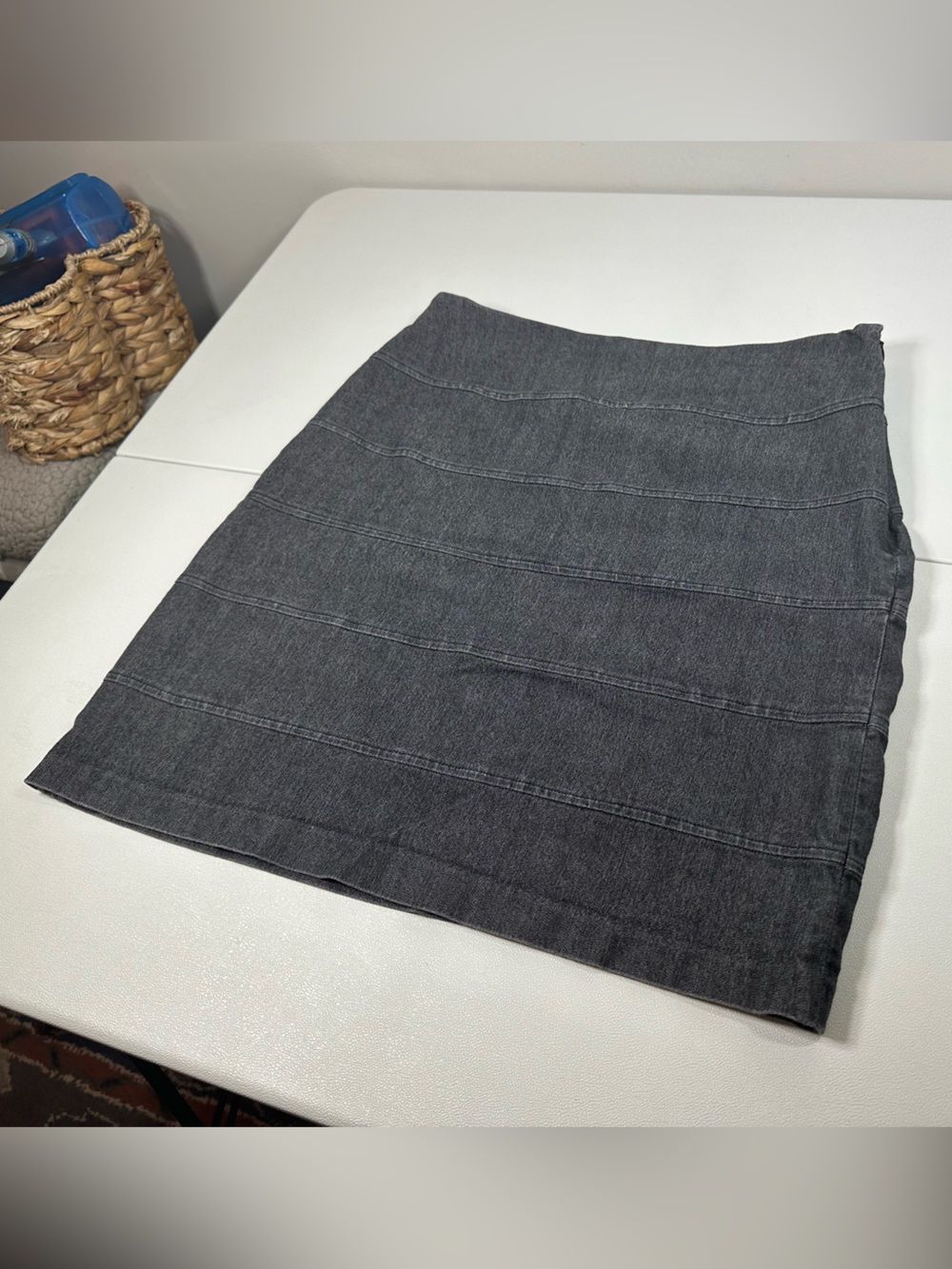 Sandro Tiered Denim Sheath Skirt - Picture 4 of 7